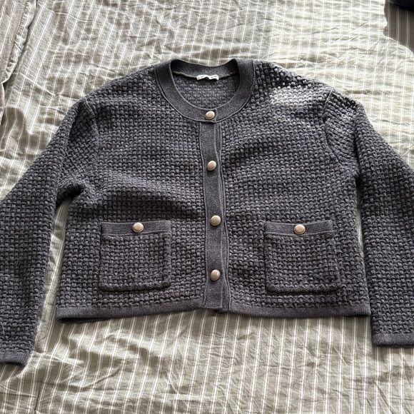 Gu Sweaters - Charcoal Button-Up Women's Cardigan